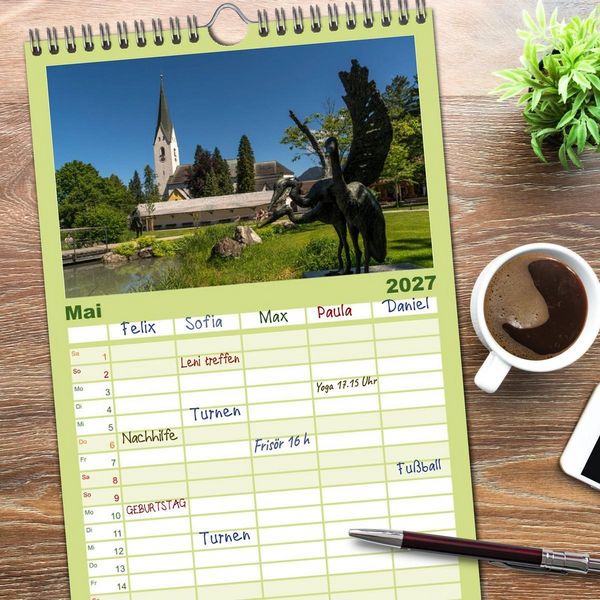 Produktbild: Familienplaner 2027 - Oberstdorf und Umgebung mit 5 Spalten (Wandkalender, 21 x 45 cm) CALVENDO