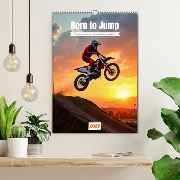 Produktbild: Born to Jump - Extreme motocross with adrenaline and dust (Wall Calendar 2027 DIN A2 portrait), CALVENDO 12 Month Wall Calendar
