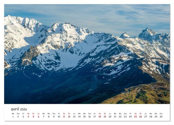 Produktbild: Les hauts de Belledonne les Alpes vues du ciel (Calendrier mural 2026 DIN A4 vertical), CALVENDO calendrier mensuel