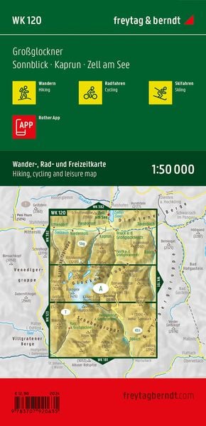 Produktbild: freytag & berndt Wanderkarte WK 120 Gro&szlig;glockner, Sonnblick - Kaprun - Zell am See 1:50.000