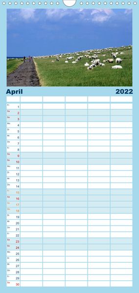 Produktbild: Familienplaner Nordsee - Lichtstimmungen an der K&uuml;ste (Wandkalender 2022 , 21 cm x 45 cm, hoch)