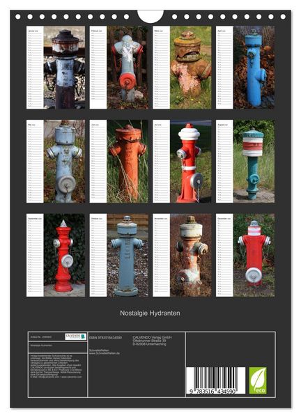 Produktbild: Nostalgie Hydranten (Wandkalender 2026 DIN A4 hoch), CALVENDO Monatskalender