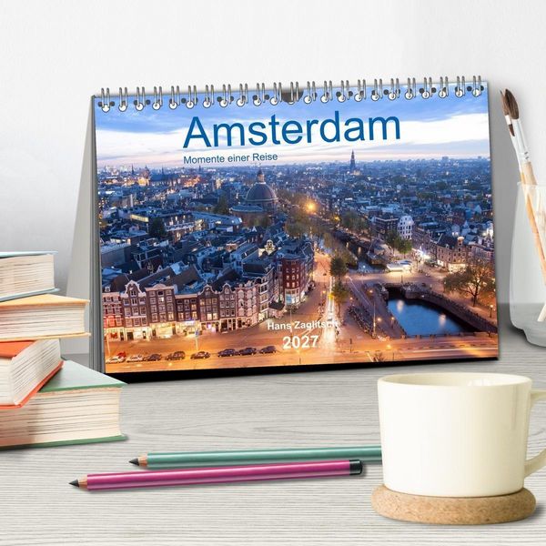 Produktbild: Amsterdam - Momente einer Reise (Tischkalender 2027 DIN A5 quer), CALVENDO Monatskalender