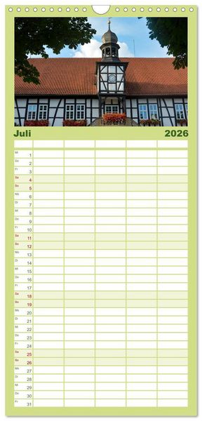 Produktbild: Familienplaner 2026 - In und um Ostheim vor der Rh&ouml;n mit 5 Spalten (Wandkalender, 21 x 45 cm) CALVENDO