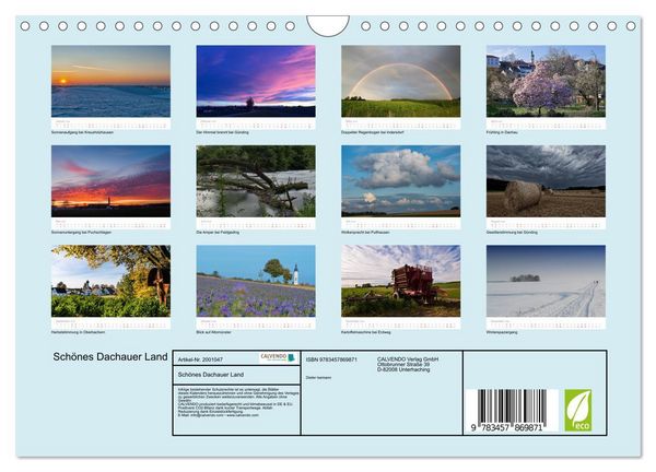 Produktbild: Sch&ouml;nes Dachauer Land (Wandkalender 2026 DIN A4 quer), CALVENDO Monatskalender