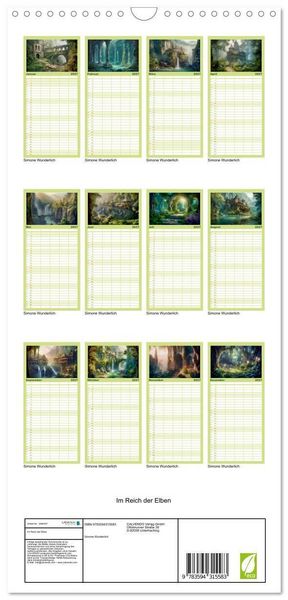 Produktbild: Familienplaner 2027 - Im Reich der Elben mit 5 Spalten (Wandkalender, 21 x 45 cm) CALVENDO
