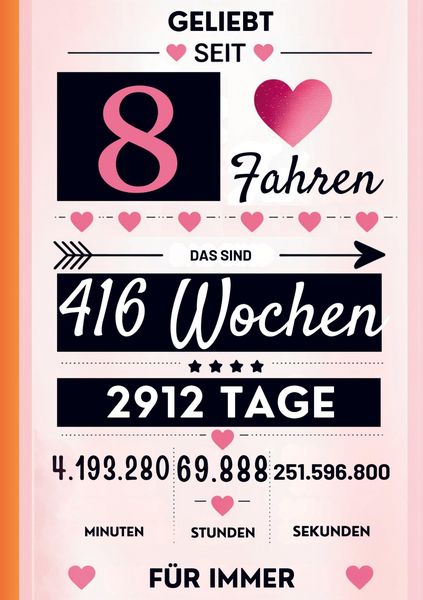 Produktbild: Notizbuch f&uuml;r M&auml;dchen 8 Jahre- Geburtstagsgeschenk f&uuml;r 8 j&auml;hrige M&auml;dchen