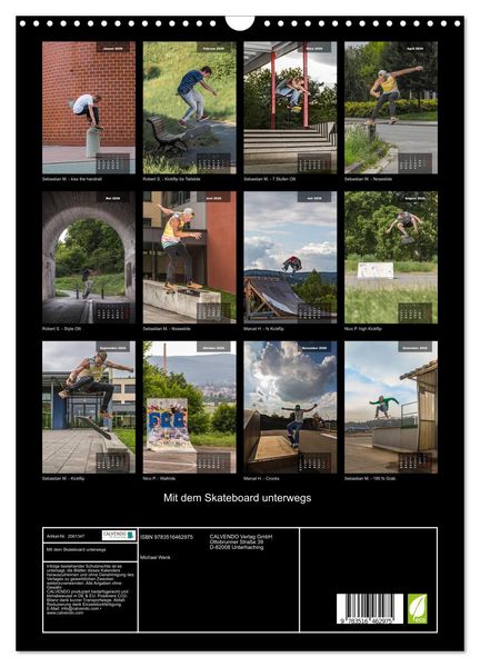 Produktbild: Mit dem Skateboard unterwegs (Wandkalender 2026 DIN A3 hoch), CALVENDO Monatskalender
