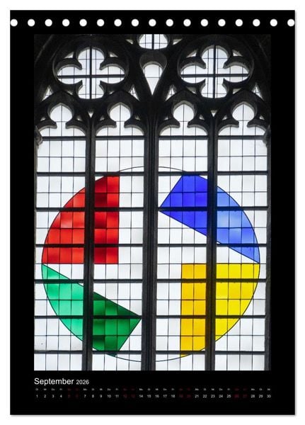 Produktbild: Kirchenfenster - Sakrale Glaskunst (Tischkalender 2026 DIN A5 hoch), CALVENDO Monatskalender
