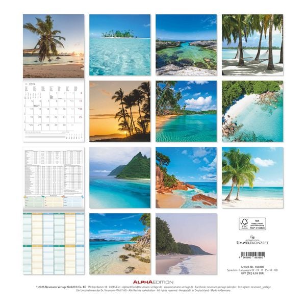 Produktbild: Summer Dreams 2026 - Broschürenkalender 30x30 cm (30x60 geöffnet) - Kalender mit Platz für Notizen - Bildkalender - Wandplaner - Alpha Edition