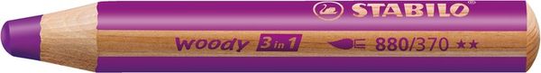 Produktbild: STABILO Buntstift, Wasserfarbe & Wachsmalkreide - woody 3 in 1 - 6er Pack - mit 6 verschiedenen Farben