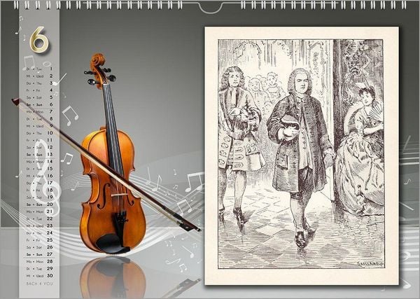Produktbild: Komponisten-Kalender, Bach-Kalender, Musik-Kalender 2027, DIN A4