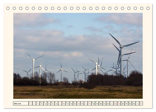 Produktbild: Windkraft in der Landschaft Ostfrieslands (Tischkalender 2026 DIN A5 quer), CALVENDO Monatskalender
