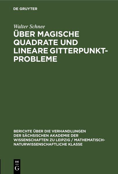 Produktbild: &Uuml;ber magische Quadrate und lineare Gitterpunktprobleme