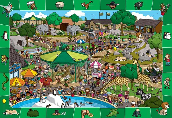 Produktbild: Ein Tag im Zoo - Suchen & Finden (Puzzle)