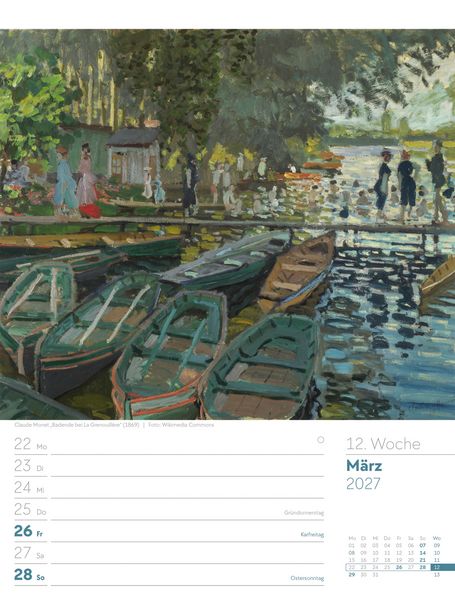 Produktbild: Kunstwelt Wochenplaner Kalender 2027 | Impressionismus und Klassische Moderne