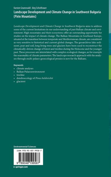 Produktbild: Landscape Development and Climate Change in Southwest Bulgaria (Pirin Mountains)