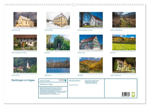 Produktbild: Stei&szlig;lingen im Hegau (Wandkalender 2026 DIN A2 quer), CALVENDO Monatskalender