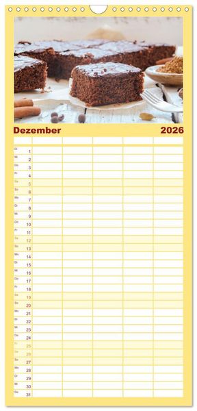Produktbild: Familienplaner 2026 - Blechkuchen mit 5 Spalten (Wandkalender, 21 x 45 cm) CALVENDO