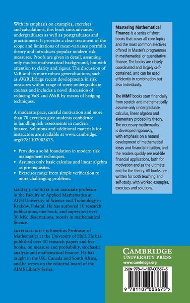 Produktbild: Portfolio Theory and Risk Management