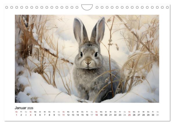Produktbild: Hasenliebe (Wandkalender 2026 DIN A4 quer), CALVENDO Monatskalender