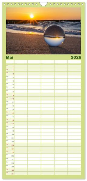 Produktbild: Familienplaner 2026 - Farben der Ostsee II mit 5 Spalten (Wandkalender, 21 x 45 cm) CALVENDO