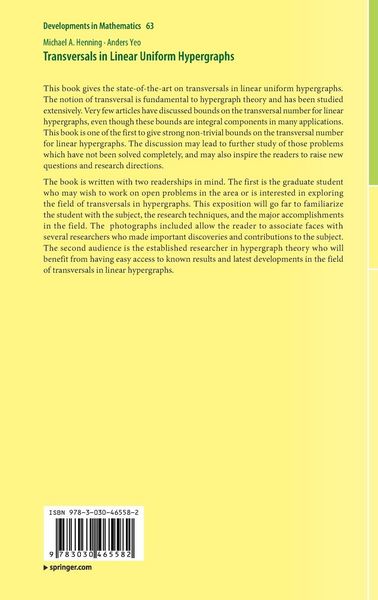 Produktbild: Transversals in Linear Uniform Hypergraphs