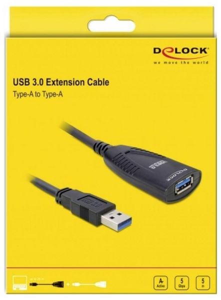 Produktbild: Delock USB-Kabel USB 3.0 USB-A Stecker, USB-A Buchse, DC Buchse 3,5mm 5.00m 83089