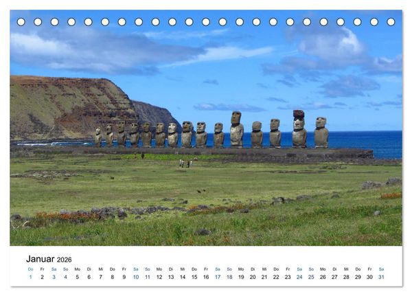 Produktbild: Die Osterinsel - mystisches Inselparadies im S&uuml;dostpazifik (Tischkalender 2026 DIN A5 quer), CALVENDO Monatskalender