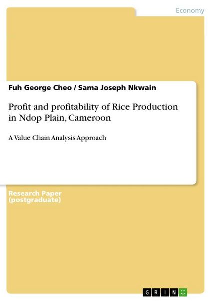Produktbild: Profit and profitability of Rice Production in Ndop Plain, Cameroon