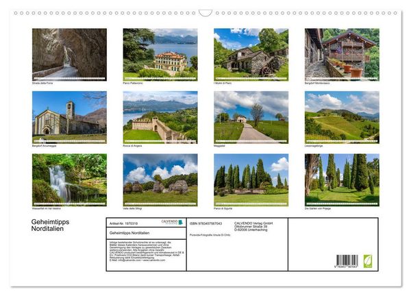 Produktbild: Geheimtipps Norditalien (Wandkalender 2026 DIN A2 quer), CALVENDO Monatskalender