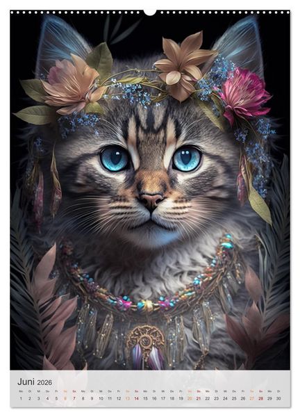 Produktbild: Boho Katzenbabys (Wandkalender 2026 DIN A2 hoch), CALVENDO Monatskalender