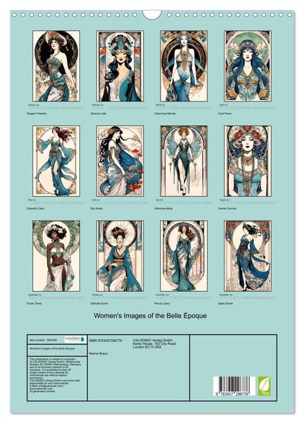 Produktbild: Women's Images of the Belle &Eacute;poque (Wall Calendar 2026 DIN A3 portrait), CALVENDO 12 Month Wall Calendar