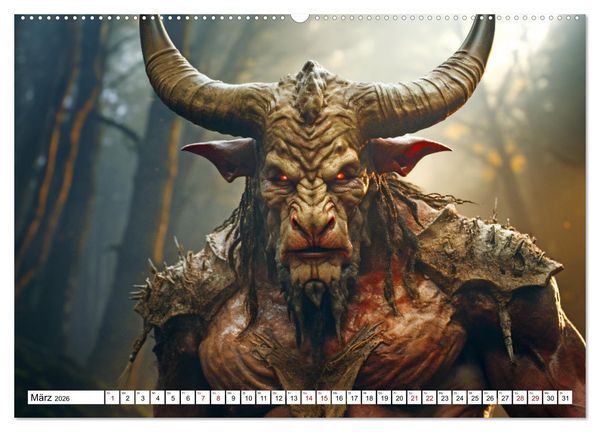 Produktbild: Mystische Kreaturen - Ein Jahr voller Magie und Fantasie (hochwertiger Premium Wandkalender 2026 DIN A2 quer), Kunstdruck in Hochglanz