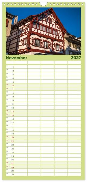 Produktbild: Familienplaner 2027 - Charmantes Stein am Rhein mit 5 Spalten (Wandkalender, 21 x 45 cm) CALVENDO
