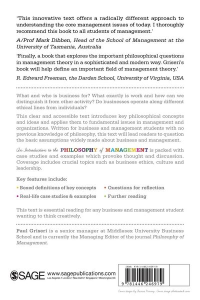 Produktbild: An Introduction to the Philosophy of Management