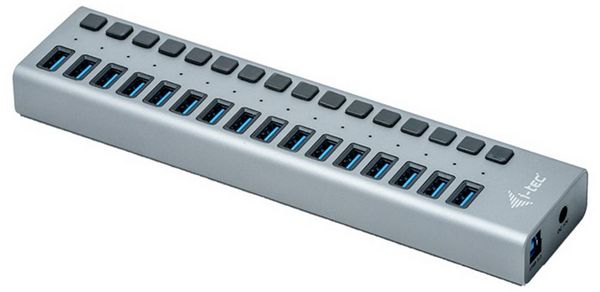 Produktbild: I-tec U3CHARGEHUB16 USB-Hub 16 Port USB-A USB 3.0 5 GBit/s Grau Charging Hub