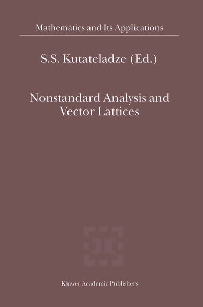 Produktbild: Nonstandard Analysis and Vector Lattices