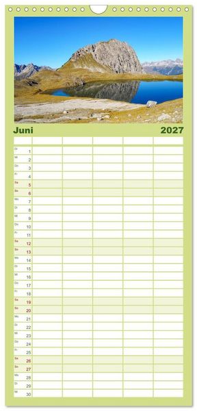 Produktbild: Familienplaner 2027 - Lechtaler Alpen mit 5 Spalten (Wandkalender, 21 x 45 cm) CALVENDO