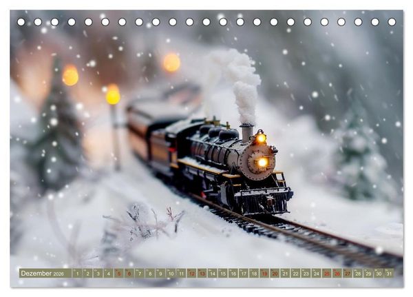 Produktbild: Miniaturwelt Eisenbahn - Zug um Zug ins Abenteuer (Tischkalender 2026 DIN A5 quer), CALVENDO Monatskalender