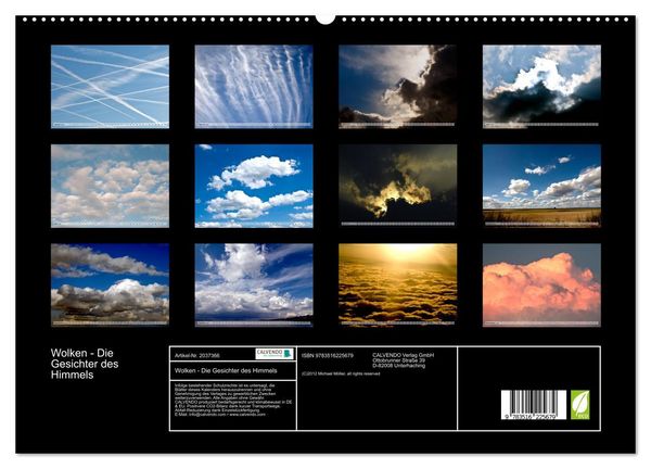 Produktbild: Wolken - Die Gesichter des Himmels (hochwertiger Premium Wandkalender 2026 DIN A2 quer), Kunstdruck in Hochglanz