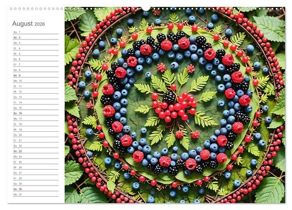 Produktbild: Natural Mandalas - Kraftvolle KI Mandalas aus Naturmaterialien (hochwertiger Premium Wandkalender 2026 DIN A2 quer), Kunstdruck in Hochglanz