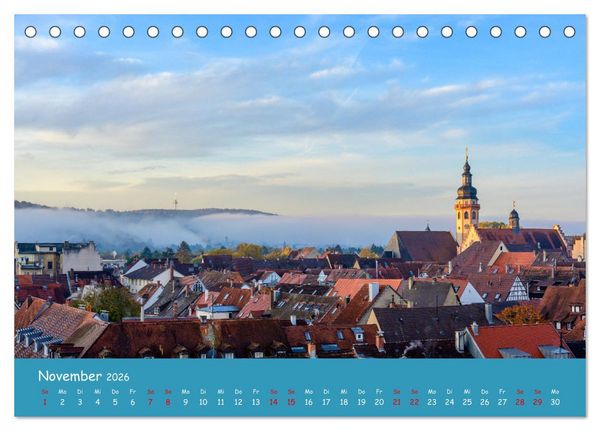 Produktbild: Durlach, das Stadtbild in 12 Impressionen (Tischkalender 2026 DIN A5 quer), CALVENDO Monatskalender