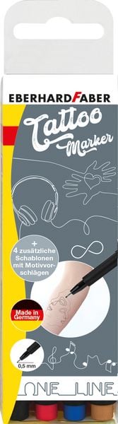 Produktbild: Ebehard Faber Marker Tattoostifte Set One Line 4er Set