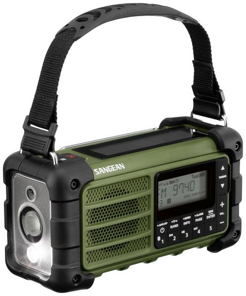 Produktbild: Sangean MMR-99 FM Green Outdoorradio UKW, MW Notfallradio, Bluetooth&reg; Solarpanel, spritzwassergesch&uuml;tzt, staubdicht Gr&uuml;n