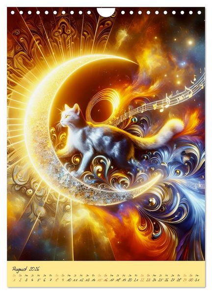 Produktbild: Katzen Mondlichtkonzert (Wandkalender 2026 DIN A4 hoch), CALVENDO Monatskalender