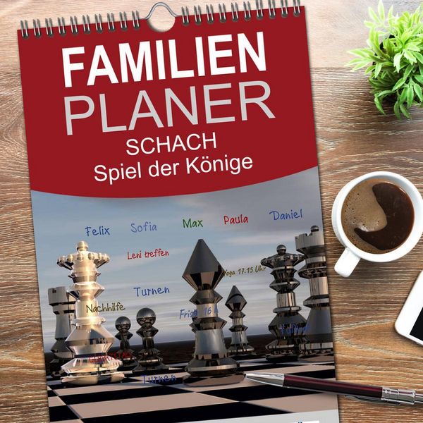 Produktbild: Familienplaner 2026 - SCHACH - Spiel der K&ouml;nige mit 5 Spalten (Wandkalender, 21 x 45 cm) CALVENDO