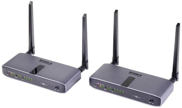 Produktbild: SpeaKa Professional SP-HWE-800 HDMI-Funk&uuml;bertragung (Set) 150 m 5 GHz 1920 x 1080 Pixel Sichere Funk&uuml;bertragung, durchgeschleifter HDMI-Ausgang