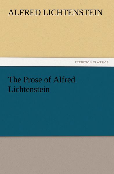 Produktbild: The Prose of Alfred Lichtenstein