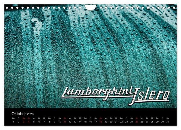 Produktbild: Lamborghini im Regen (Wandkalender 2026 DIN A4 quer), CALVENDO Monatskalender